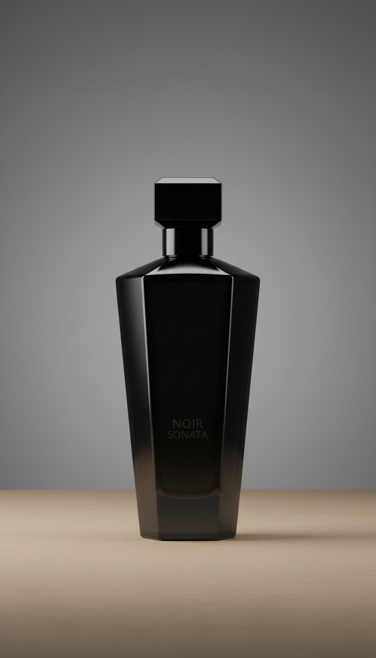 Extrait de parfum noir sonata en vidrio minimalista